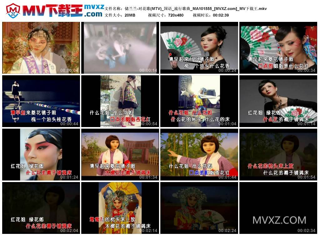 储兰兰-对花歌(MTV)_国语_流行歌曲_MA101555